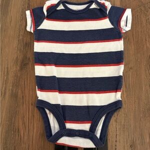 Carter's Navy and Red Striped Bodysuit